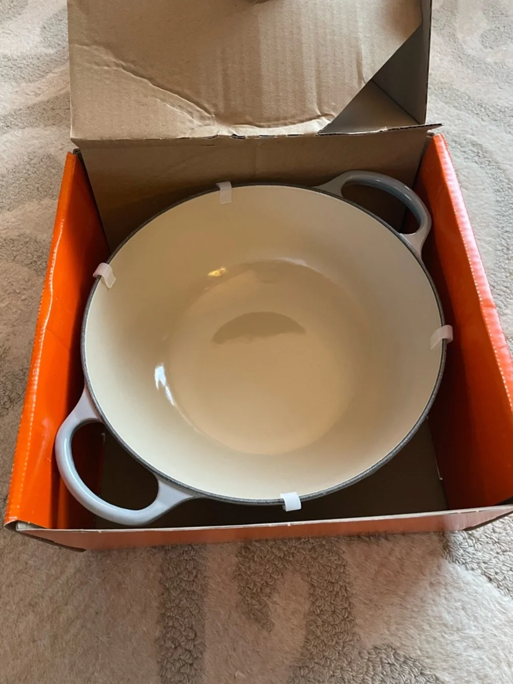 Le Creuset Mist Grey Enameled Cast Iron Round Soup Pot - Picture 3 of 7